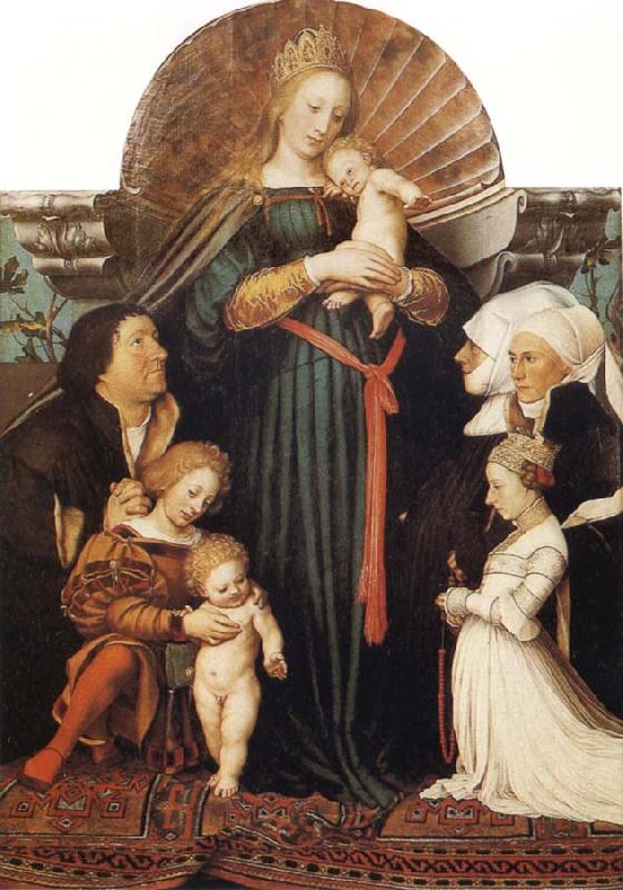 Hans holbein the younger Madonna of Mercy and the Family of Jakob Meyer zum Hasen Sweden oil painting art